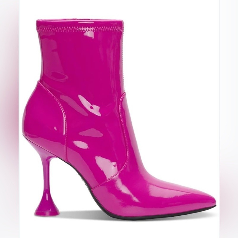 INC Hot Pink Patent Ankle Heeled Boots 7 Barbiecore Y2K Bratz Doll Festival